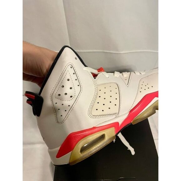 2014 Nike Air Jordan 6 VI Retro 384664-123 White Infrared AJ6 Sz 7Y - Picture 9 of 11